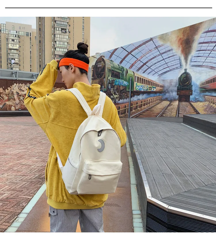 

Japanese simple campus backpack Korean version ins college style student backpack female canvas schoolbag