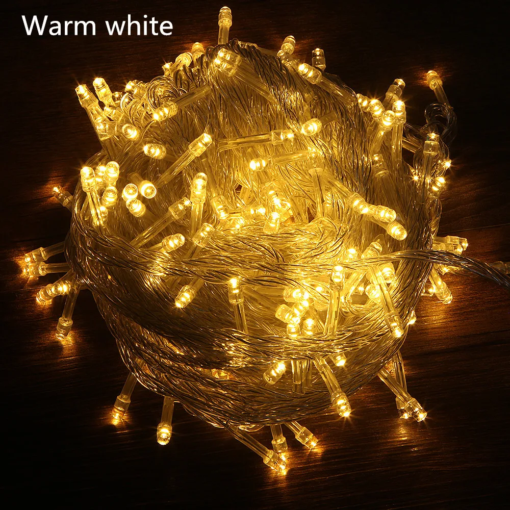 thumbnail image 1 of Guirnalda de luces LED navideñas para exteriores, 100 m, 10 m, 5 m, para decoración de árboles de Navidad, 1 of 5