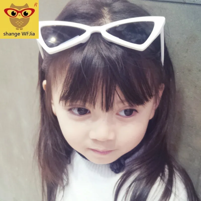 

2019 Cat eye Sunglasses for Children Boys Girls Sun glasses Triangle Child Glasses with UV Protection