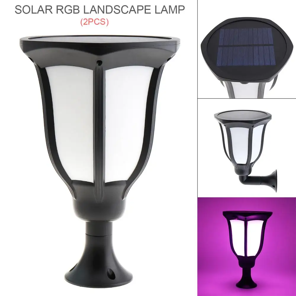 

2pcs 12LED Landscape Lights Solar Flame Light Landscape Light Wall Lamp with 6 Colors for Garden / Street / Lawn / Door