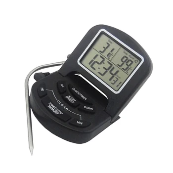 

Large Screen With Probe Loud Alarm Portable Timer Household Alert Roasting Turkey Meat Thermometer Kitchen Electric LCD Digital