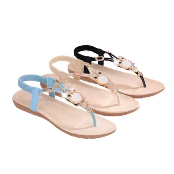 

Women Summer Shoes Solid Color Open Toe Beach Sandals Seaside Holiday Simple Lightweight Shoes