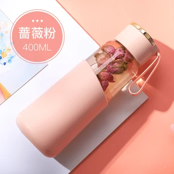 

Portable Glass Water Bottle with Handle Outdoor Glass Milk Bottles with Lids Hot Drink Vidrio Agua Lemon Juice Bottle Tea HH50SP