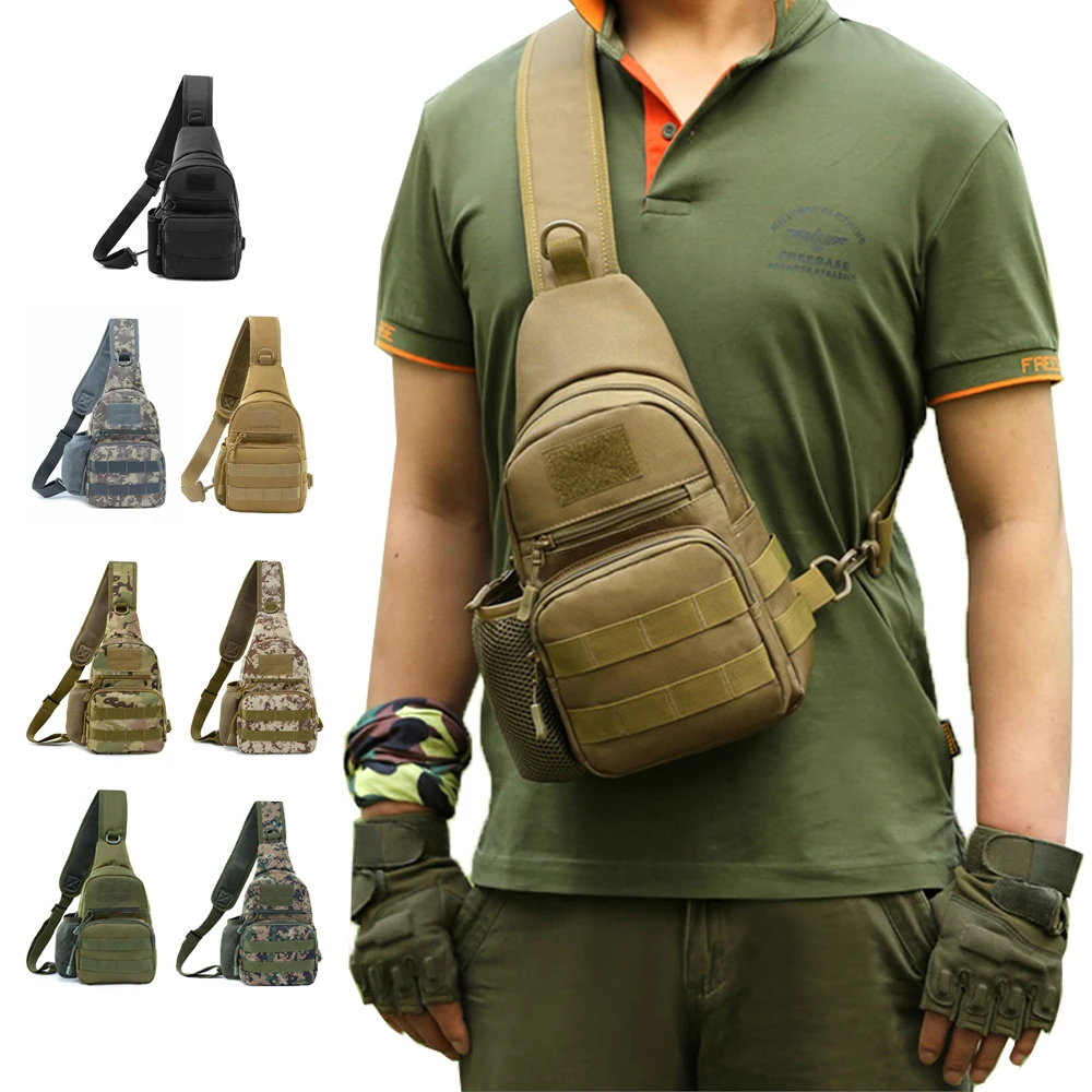 Mens Tactical Military Messenger Shoulder Bag Hiking Sling Cross Body Chest Bags
