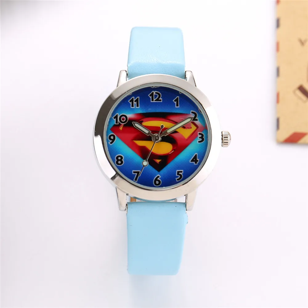 Marvel Hero  Cartoon Watch Hodinky Top Brand Children Leather Strap Quartz Watch Ceasuri Kids Outdoor Clock Boy Girls Gift Saats