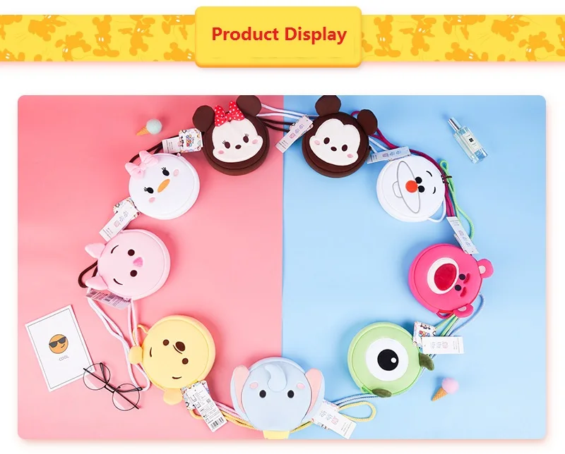 Genuine Disney Plush Bag Mini Mickey Minnie Animal Wallet Money Toys Kids Phone Bag Dolls Girls Boys Children's Birthday Gifts