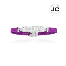 Новые модные амулеты Серебро 925 оригинальная гравировка, мечта фиолетовый плетеный браслет для женщин с монологотипом Гламурные циркониевые ювелирные изделия