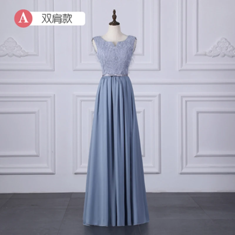 

Guest Wedding Party Dress Chiffon Blue Bridesmaid Dress Elegant Plus Size Sleeveless V-neck Simple Long Dress Burgundy Sexy Prom