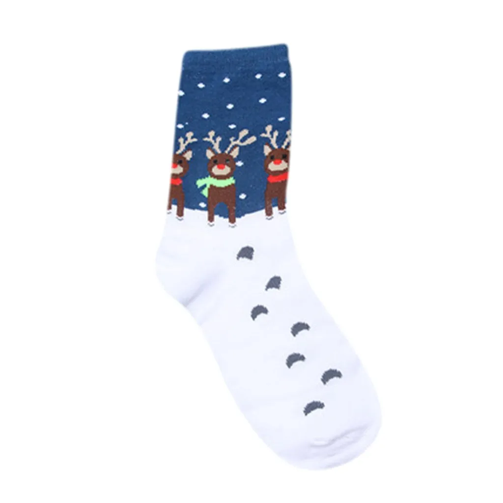 Новинка года, зимние теплые носки, 5 пар, модные мужские и женские повседневные носки унисекс с рождественским принтом, набор женских цветных носков#28