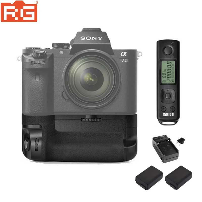 Meike MK A7II Pro Встроенный 2 4g Беспроводной Управление Батарейная ручка + шт. NP FW50