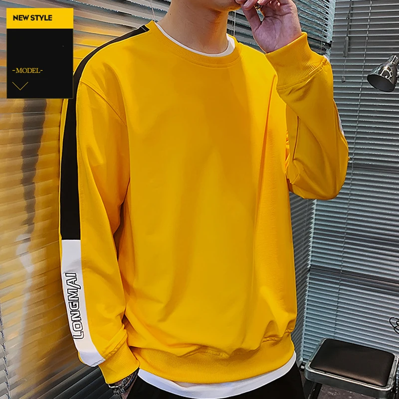 

Spring Autumn Hoodie Fashion Sweatshirt Men's Hip Hop Patchwork Long Sleeve Pullover Contrast Sweatshirt Plus Size M-4XL MWW232