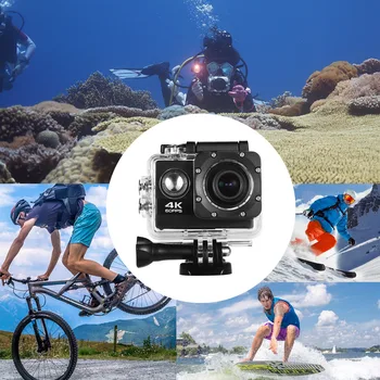 

mini camera Sports Action Camera 4K 60FPS HD Screen Underwater 30m 170 Degree Wide Angle Extended Memory with Waterproof Shell