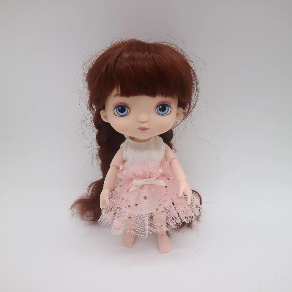 16 см Соединенные куклы тела, как кукла-холал - Цвет: Doll and wig dress 2