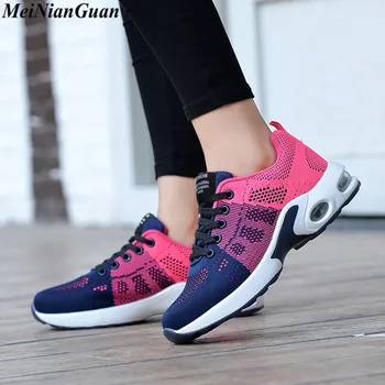 

Big Size Women Shoes Ultralight Sneakers for Women Sport Shoes Fly Weaving Running Shoes Ladies Flats Red Jogging Women Shoes B9