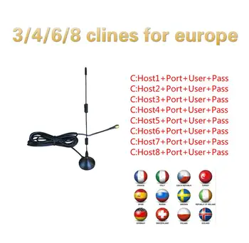

Freesat V7/v8 8 lines Cline 1 year Europe Satellite Receiver DVB S2/T2 spain italy germany poland uk sports set top box