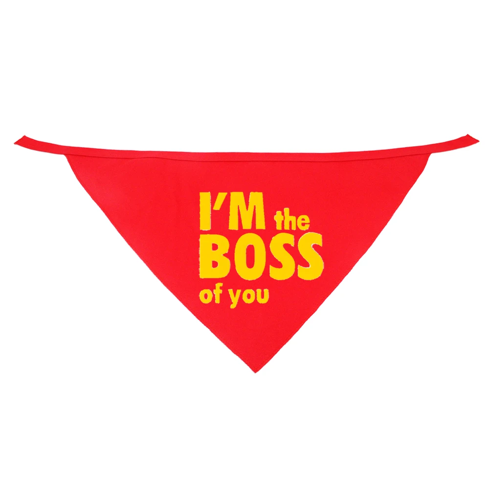 BOSS Pattern Neck Adjustable Dog Bandana Pet Scarf Cute Neckerchief For Puppy Dog Cat Pet Bibs