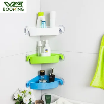 

WBBOOMING Plastic Wall Mounted Corner Storage Rack Organizer Cup Storage Home Bathroom Kitchen Shower Fashion Durable Shelves