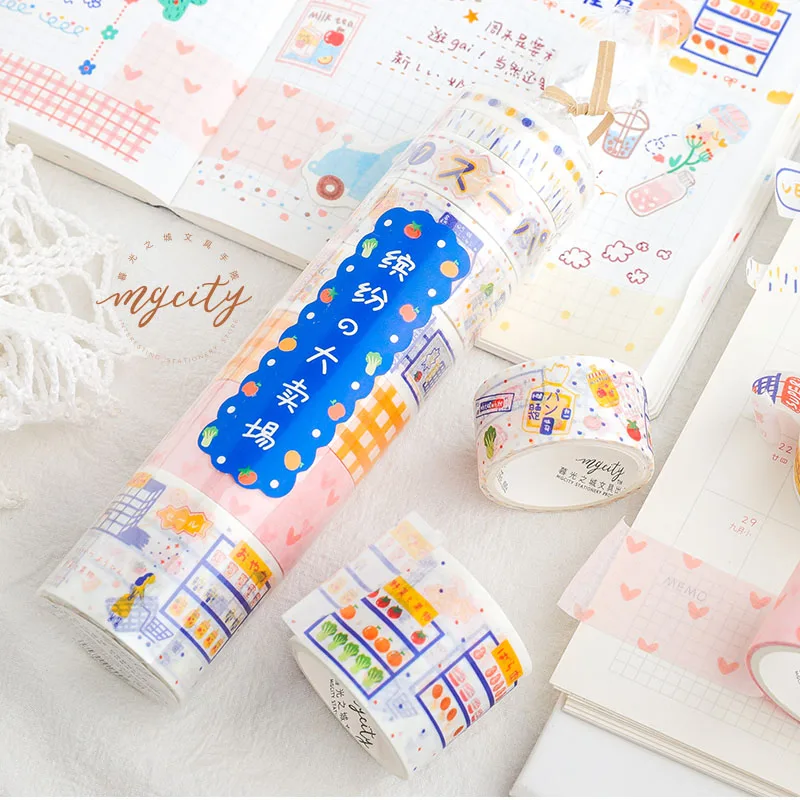 8 шт. Kawaii Японские закуски журнал васи лента набор клейкая лента DIY Скрапбукинг наклейка этикетка Kawaii японская клейкая лента