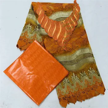 

Fashion African Garment 2.5yards LACE+2.5yards BAZIN Riche Guinea Brocade New white Damask Shadda Dress 27La71906