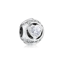 CKK подходит для браслета Pandora, подвеска в виде сердца для Подвески для изготовления украшений, серебро 925, оригинальная бусина