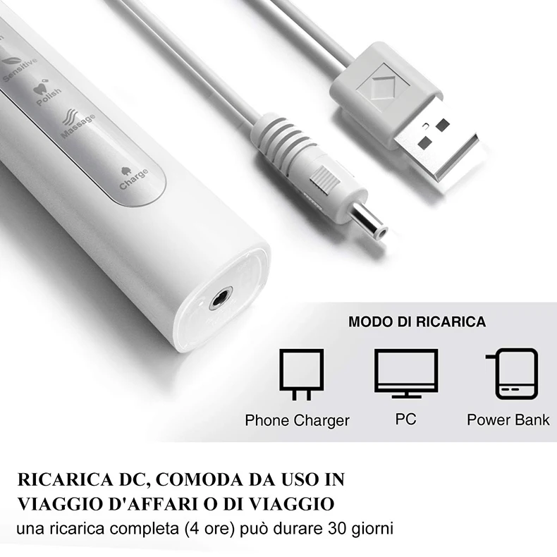 Звуковая электрическая зубная щетка насадки для заправки взрослых USB зарядка водонепроницаемый Отбеливание зубов массаж десны Мощность зубная щетка