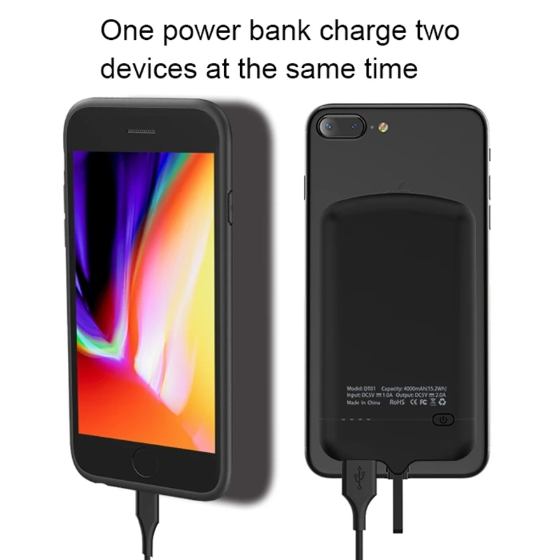 Чехол для iphone 5 5g 5s 5c se 6 6s 7 8 X зарядное устройство чехол для iphone 6 plus 6s plus 7plus 8plus Externa de Celular чехлы