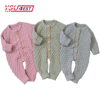 

Baby Boy Rompers Spring Autumn Baby Girl Romper Creeper Suit For Boys Girls Baby One Piece Knitting Sweater Newborn Outing