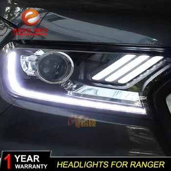 

Car Styling Head Lamp case for Ford Ranger 2013-2015 Headlights LED Ford Ranger Headlight DRL Lens Double Beam Bi-Xenon HID
