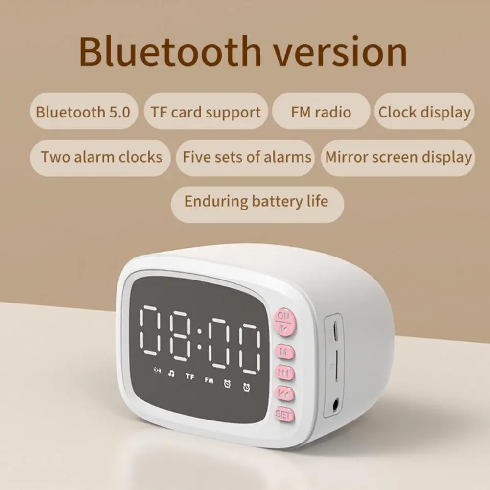 Заряжаемый мини Bluetooth-динамик z15 светодиодный светодиодным будильником