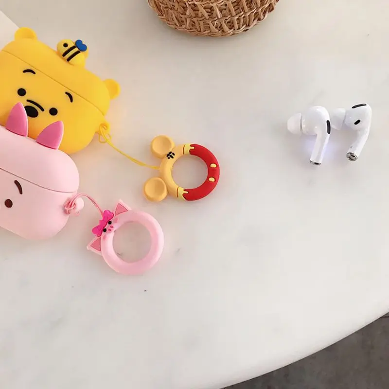 Силиконовый защитный чехол в виде милых животных с ремешком для Airpods Pro