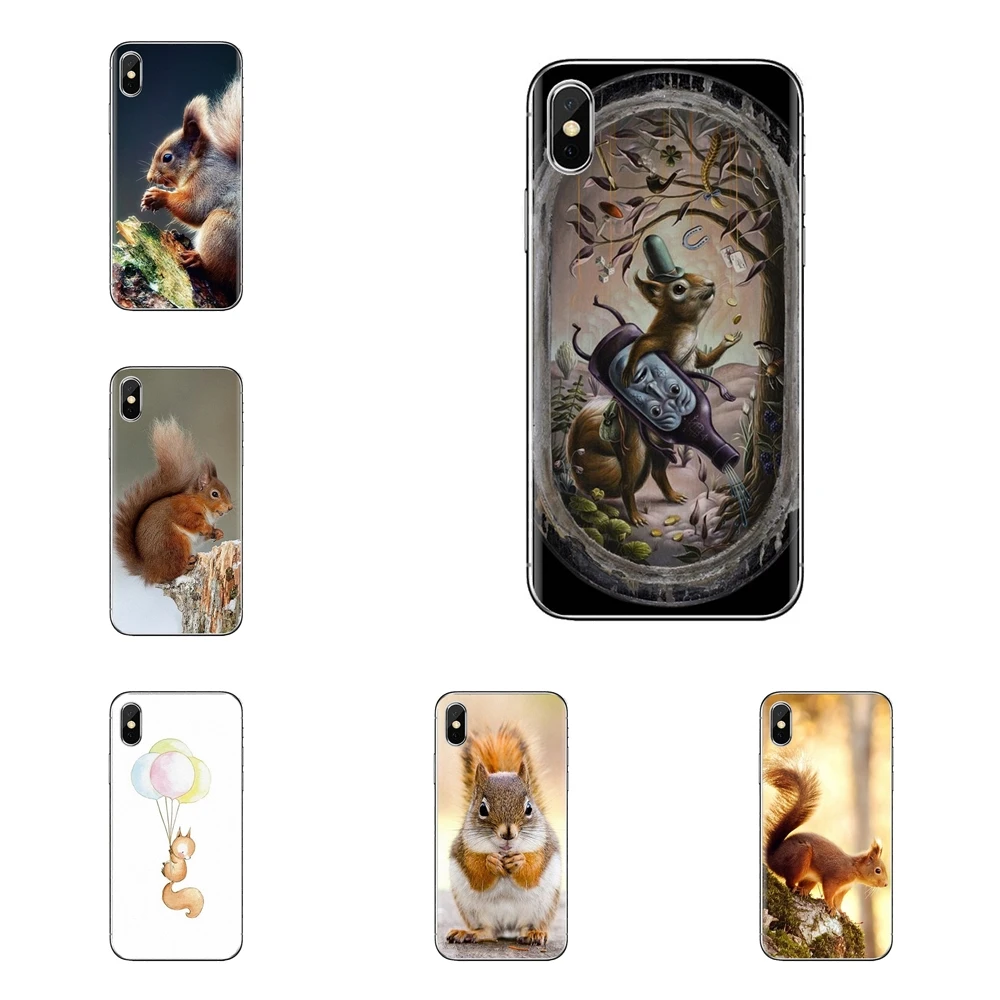 cute Squirrel Transparent Soft Cases Covers For Xiaomi Mi4 Mi5 Mi5S Mi6 Mi A1 A2 5X 6X 8 9 Lite SE Pro Max Mix 2 3 2S |