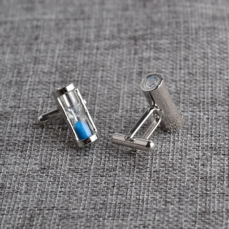 Синий кристалл песочные часы Запонки мужские канада французская рубашка запонки для мужчин зажим для галстука запонки Мода Мальчик друзья подарки