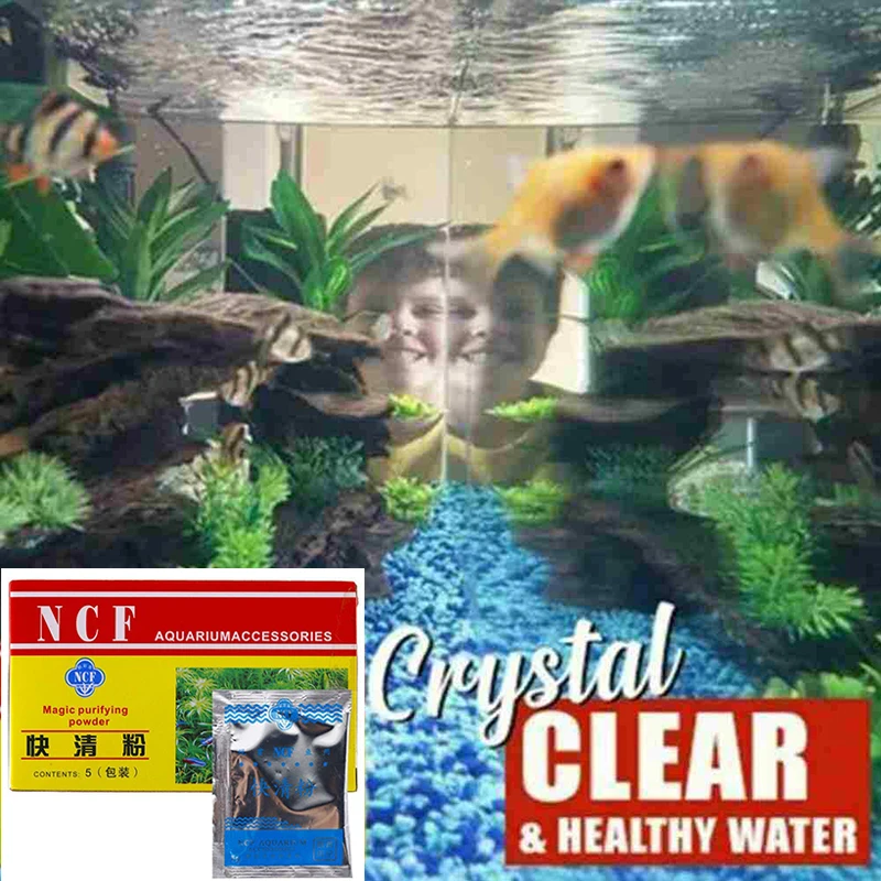 Aquarium Water Clarifier Fish Tank Purifying Powder for Freshwater and Saltwater 30g(5pcs) Cleaning Products | Дом и сад