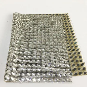 

LOCACRYSTAL 24*40cm Hotfix Rhinestone Mesh Crystal Fabric Sheet Glass Trim Applique Strass Ribbon Clothes Jewelry