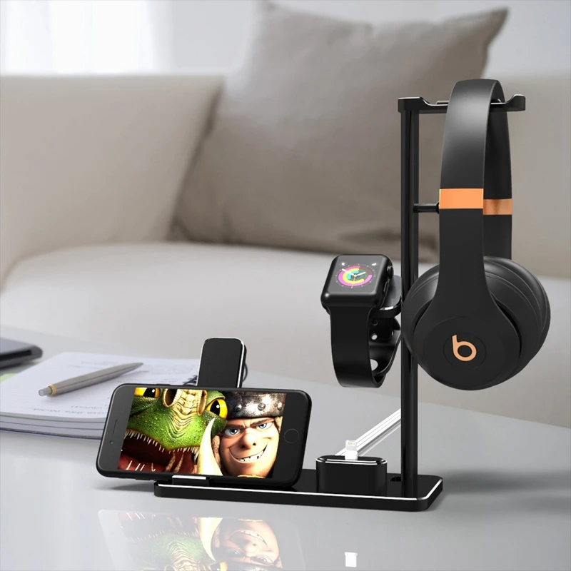 Headphone Stand with USB Charger Desktop Gaming Headset Holder Hanger with USB Charging Station Suitable for Gaming DJ Wireles