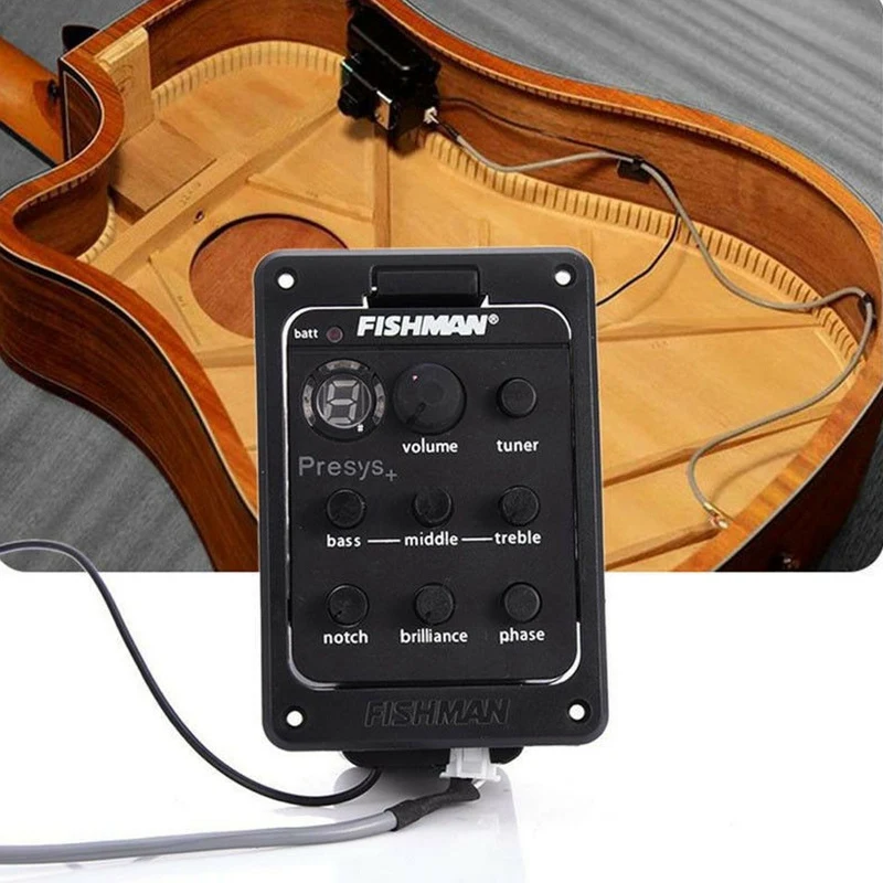 Fishman 201 эквалайзер акустика пьезо pick Up гитарный тюнер черный цвет Запчасти для