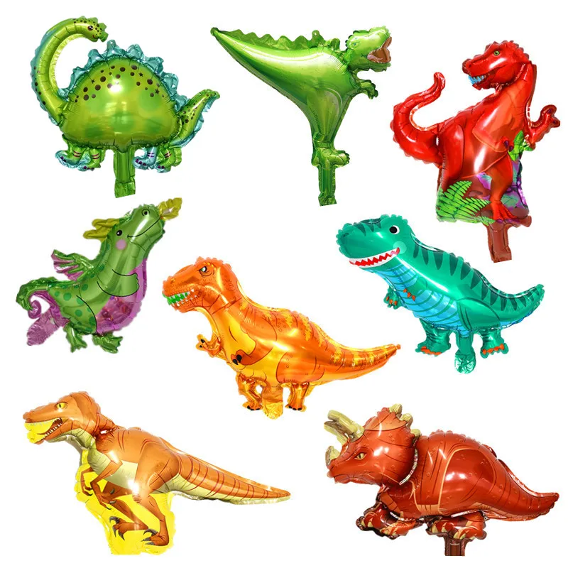Famiglia Di Dinosauri Allosaurus Velocraptor Tyrannosaurus Rex Drago A Collo Lungo Decorazione Per Feste Nuovo Palloncino In Alluminio