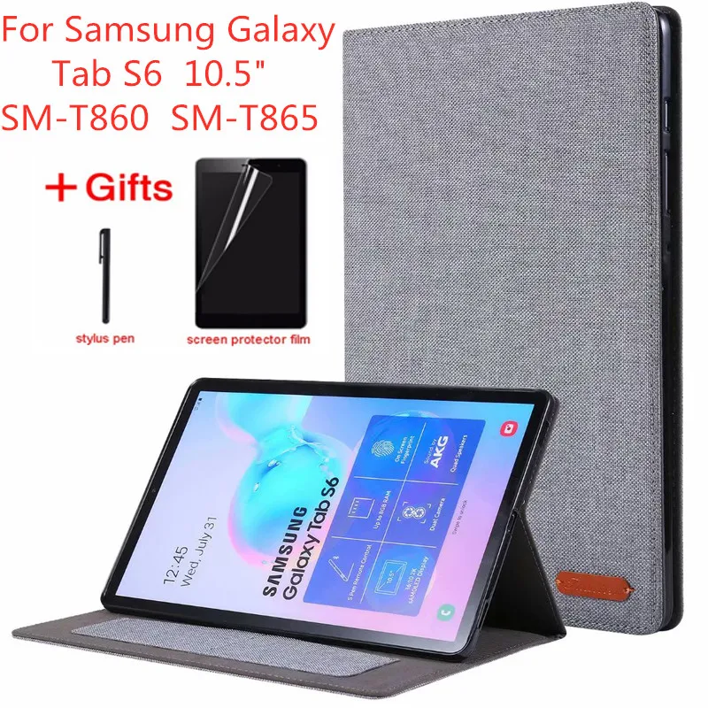 Для Samsung Galaxy Tab S6 10,5 дюймов T860 Чехлы для планшетов для Tab S6 10,5 ''SM-T860 SM-T865 откидная подставка Мягкий защитный чехол