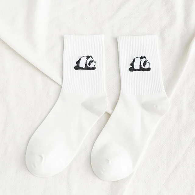 Ins Fashion Pinkycolor Women Socks Girls New Street Sports Warmer Thicken Spring Solid Colorful Middle Tube Soft free shipping Panda