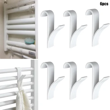 

Newly Towel Mop Hooks Hanger Storage Holders Clothes Hat Rail Radiator Tubular Bath Hook Holder FIF66