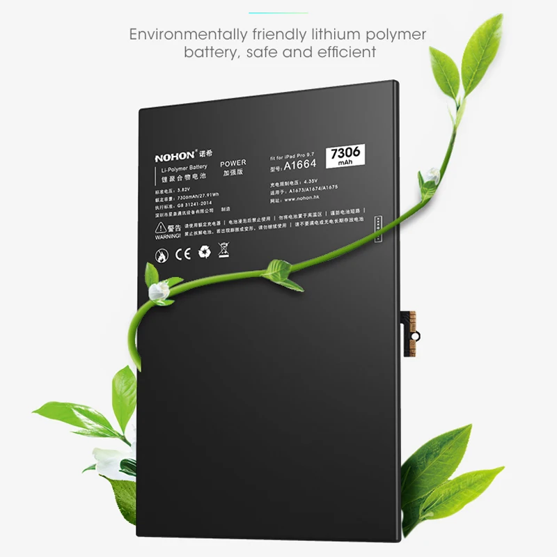 NOHON  е ο ü º ͸, 9.7 ġ ͸, A1664 A1673 A1674 A1675, 7306mAh 100% 0 Ŭ, ǰ