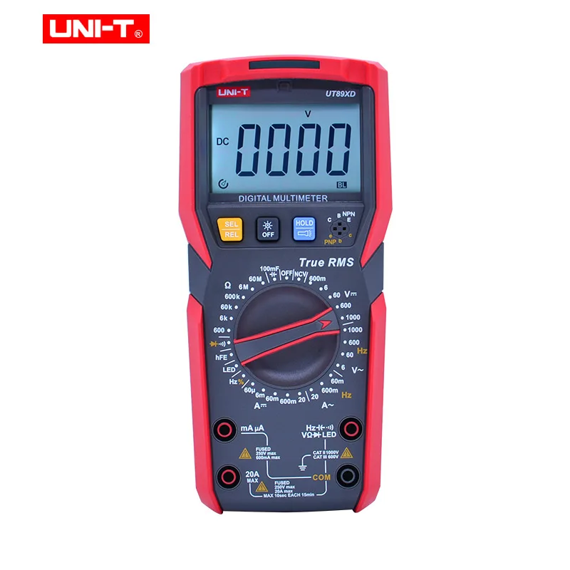 True RMS цифровой мультиметр UNI-T UT89XD AC DC Напряжение измеритель тока Емкость Сопротивление частоты тестер Диод/НТС/светодиодный тест