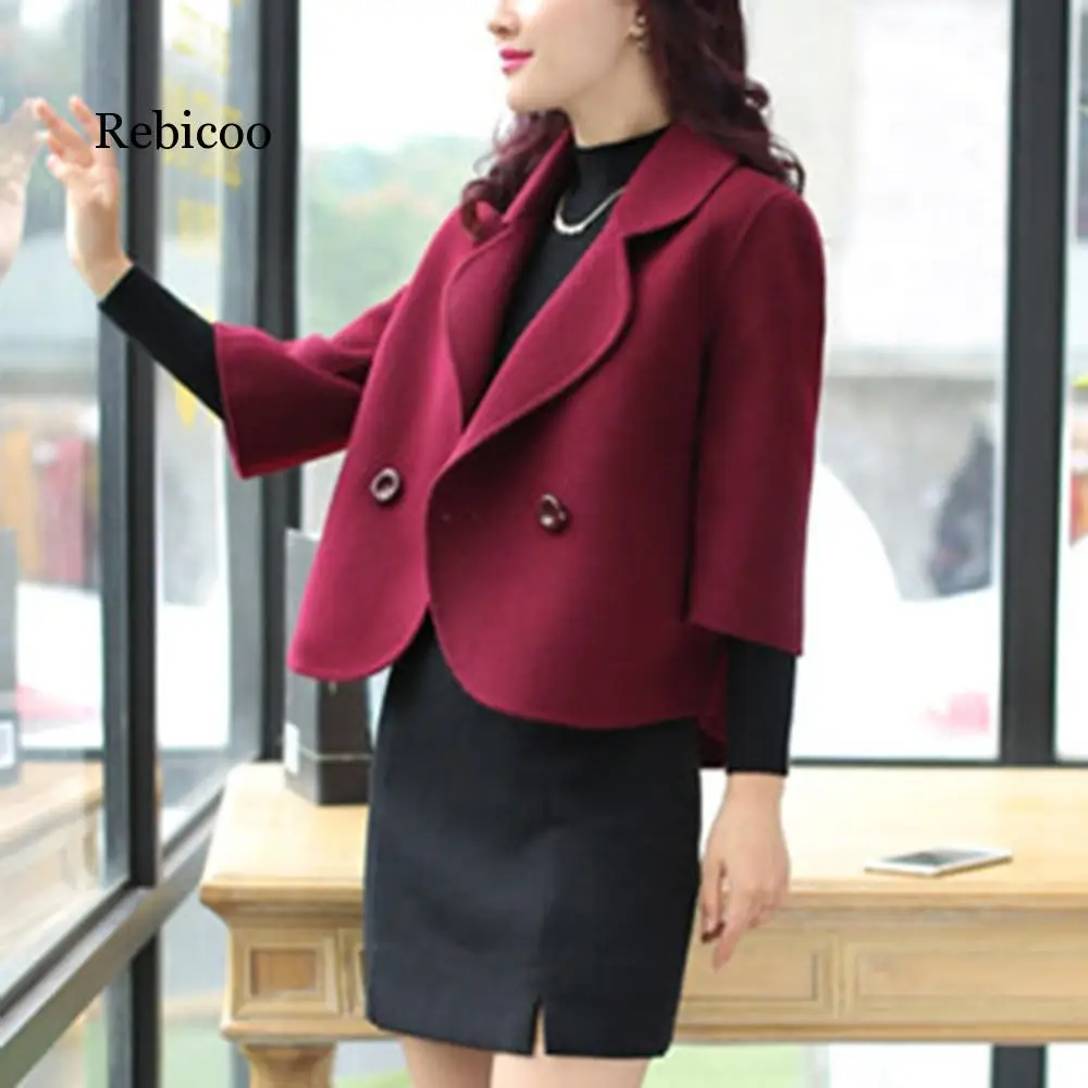 Kopen 2019 Vrouwen Winter Revers Elegante Jas Casual Korte Jasje