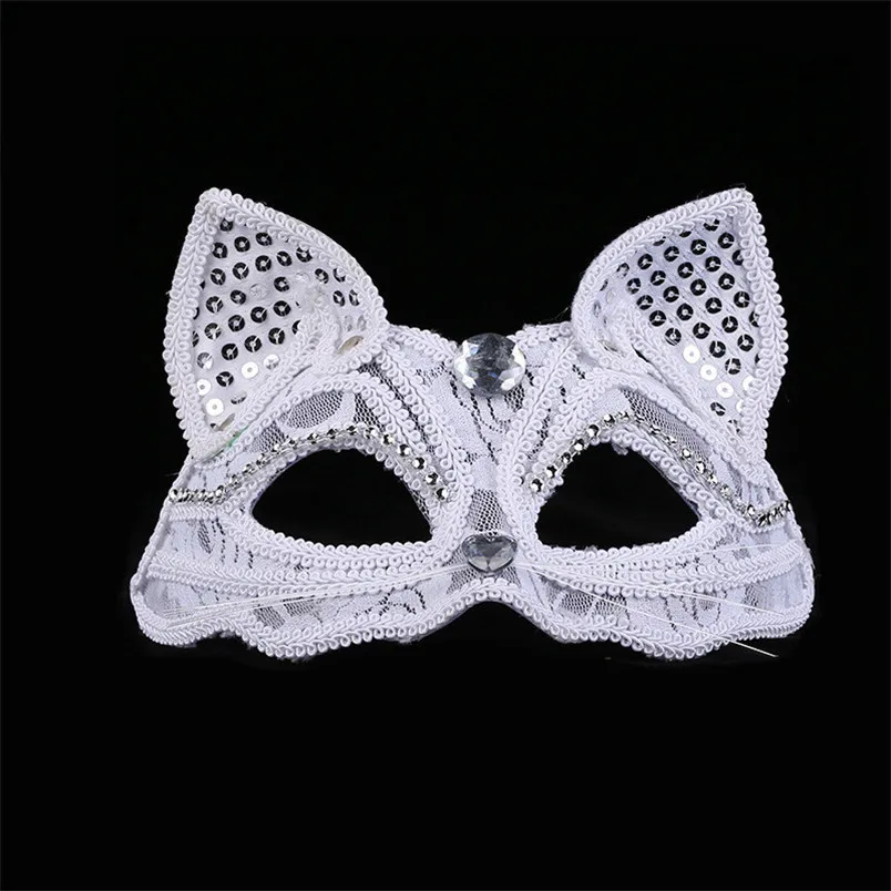 Venetian Masquerade Mask Women's Sexy Black Glitter Fancy Cat Lace Eye Mask Festival Party Toys Cute Kids Toys 30LY31 (2)
