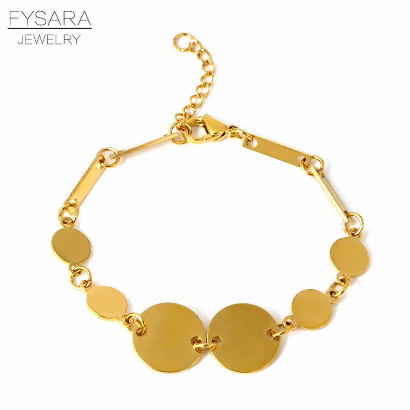 style4 FYSARA геометрические полые квадратные звенья цепи браслеты для женщин золотого цвета очаровательные браслеты из нержавеющей стали простые европейские ювелирные изделия - Окраска металла: style4