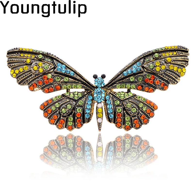 Женская Брошь в виде бабочки Young Tulip изысканный дизайн разноцветная брошь с