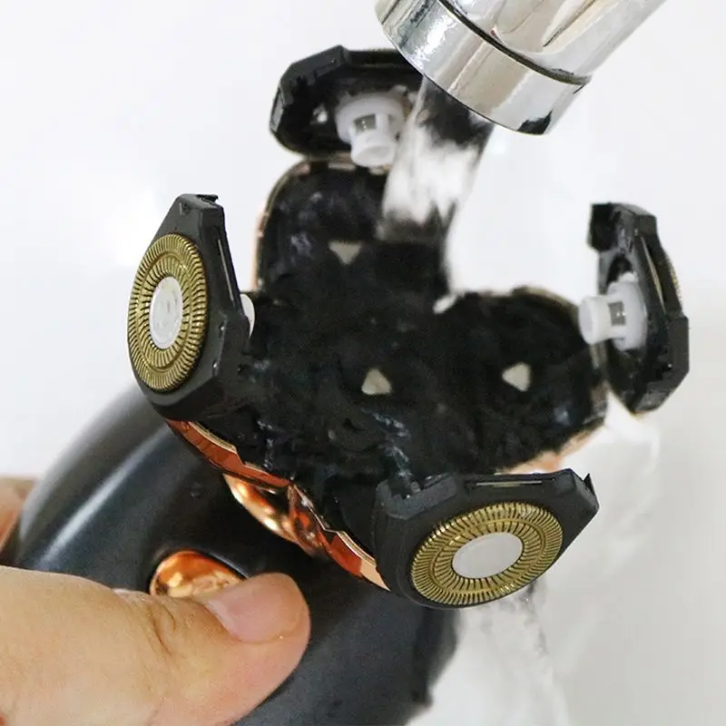 Беспроводная зарядка через usb 5D сухая и влажная Электрическая роторная бритва для мужчин водонепроницаемые бритвенные инструменты триммер для бороды