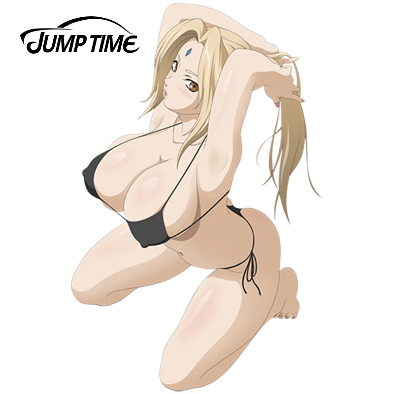 

JumpTime 13cm x 8.3cm Hot Car Stickers Naruto Tsunade Render Anime JDM Window Decal 3D Car Styling Accessories