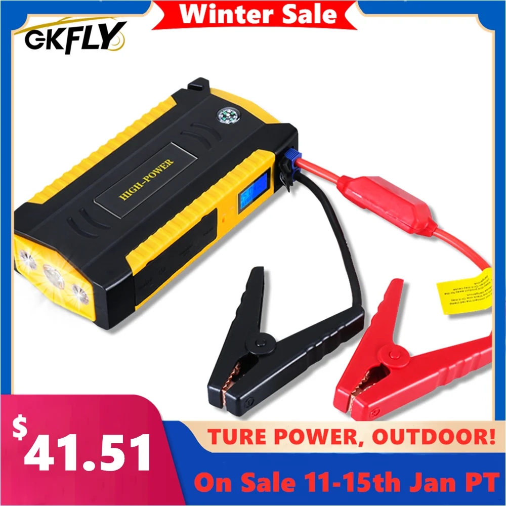 GKFLY стартер высокой мощности для автомобиля 600A 12V пусковое устройство Power Bank