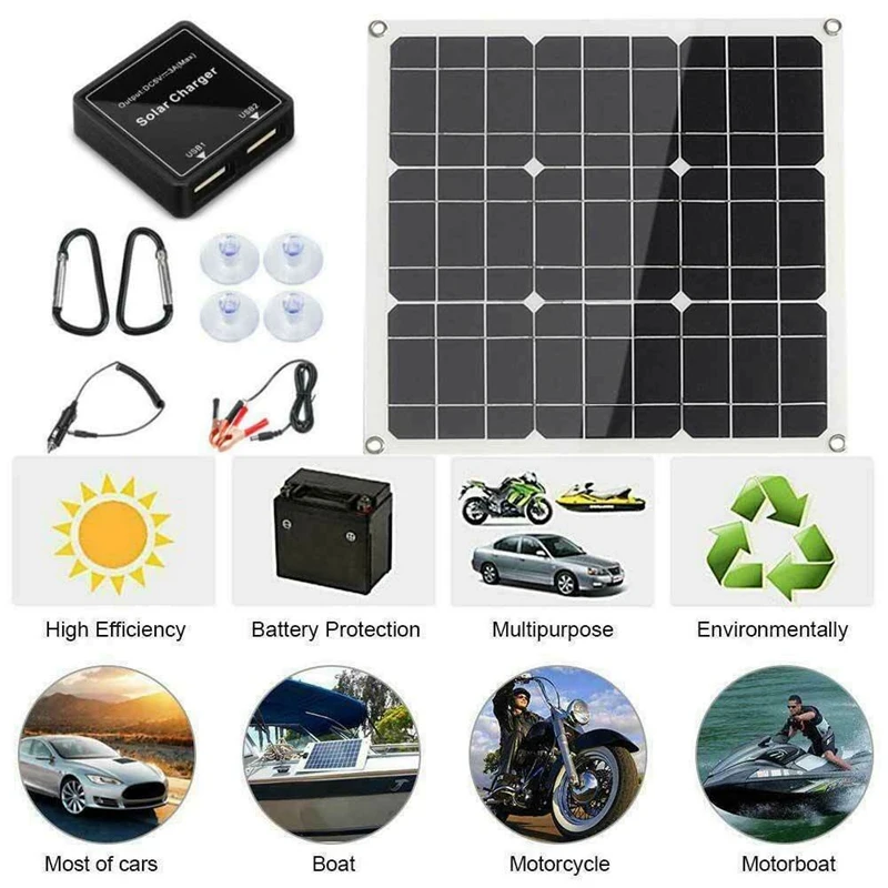 НОВЫЙ 200 W Панели солнечные комплект с ЖК-контроллер солнечной батареи 12V RV лодка